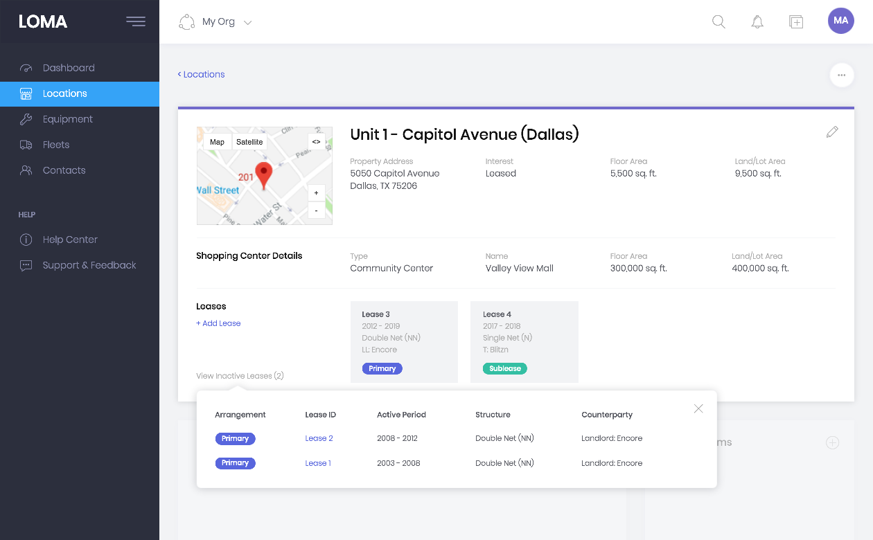 Location Details With Leases